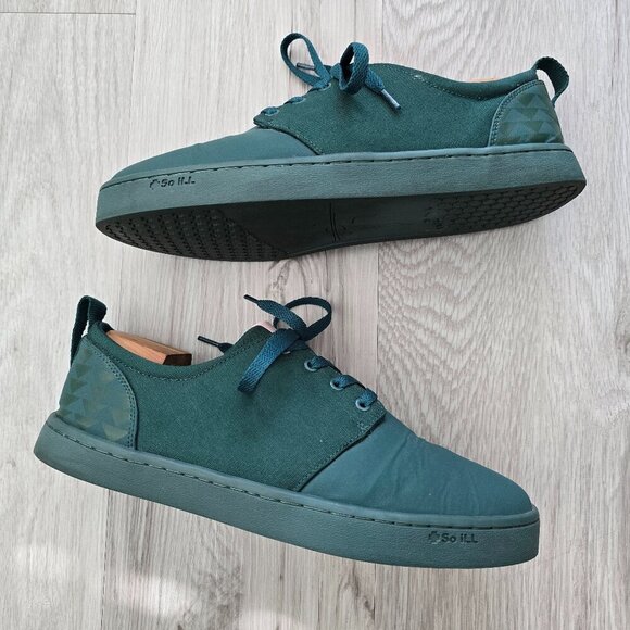 So iLL | Pounamu 'Green Wino' canvas casual low-top sneakers | MENS 9.5 - Picture 1 of 8